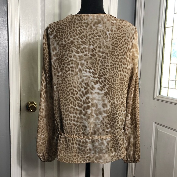 Evan Picone Animal Print Ruffle Blouse - Picture 2 of 5